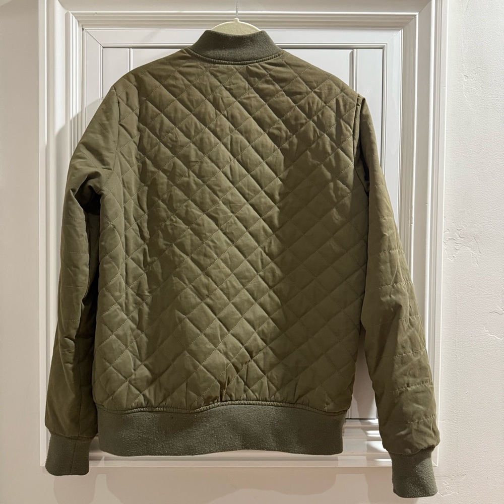 Thread & Supply Olive Green Quilted Bomber Jacket - Size Small - Picture 5 of 5